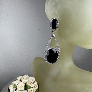 NEW Shiny Stunning Double Oval Red Crystal Dangling Earrings